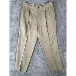 Tommy Bahama Tan Khaki Pleated Silk Pants Mens 36x30‎ Hawaiian Casual